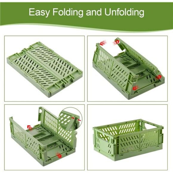 Small pastel storage baskets set of 6 collapsible plastic crates mini bins organ - Picture 4 of 7